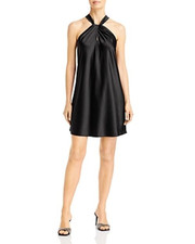 AQUA Twisted Halter Neck,  Black Mini Dress, Size Small, NWT! Retail: $88