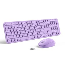 Wireless Keyboard and Mouse Combo - Full Size 2.4G USB Wireless Keyboard Mous...