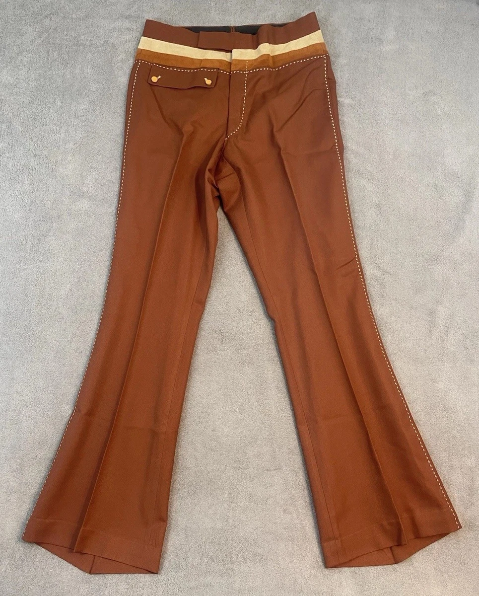 Men's Trousers Corduroy Flared Pants Stretch Fitted Bell Bottom Vintage 60s 70s