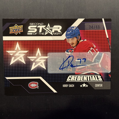 22-23 Kirby Dach Credentials 2nd Star Of The Night Auto /49 - Canadiens - NM