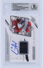 Haydn Fleury Hurricanes Signed 2017-18 Upper Deck #52 #/299 BAS 10 Rookie Card