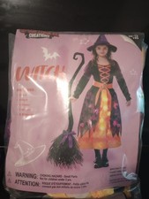 Spooktacular Creations Girls Light Up Witch Costume Size L 10-12 Halloween