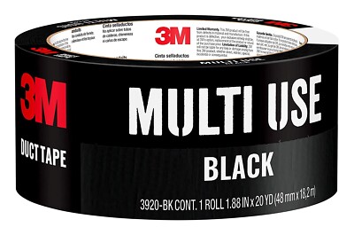 3M 3920-BK 1.88'' X 20 Yards Scotch Black Duct Tape. 1 ROLL...GREAT DEAL!!