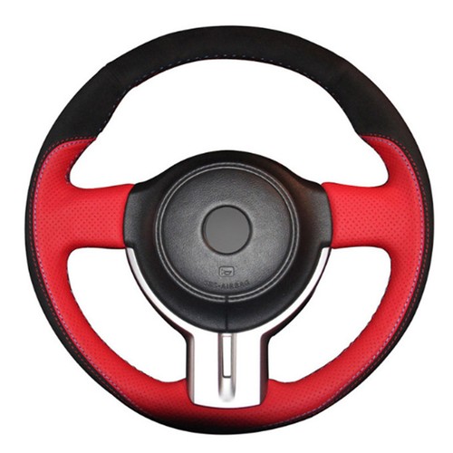 Suede Leather Steering Wheel Red Stitching Wrap For Porsche Panamera Suede Leather Steering Wheel Red Stitching Wrap For Porsche Panamera