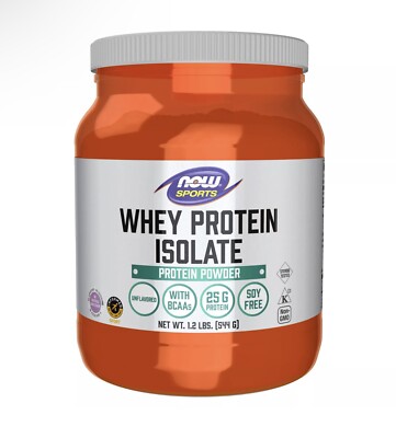 Sports, Whey Protein Isolate, Unflavored, 1.2 lbs (544 g) New - NOW sports