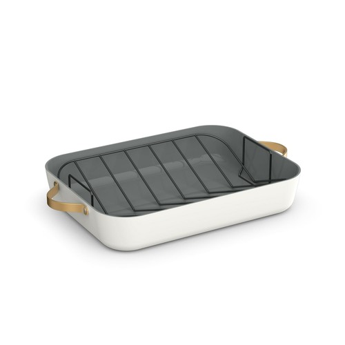 Beautiful 16” x 12” Roaster with Rack, White Icing by Drew Barrymore - 第 1/4 張圖片