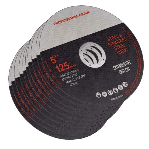 50x 125mm SHEETMETAL CUTTING DISCS 5" WHEELS ANGLE GRINDER CUT OFF METAL FLAP - Picture 1 of 11