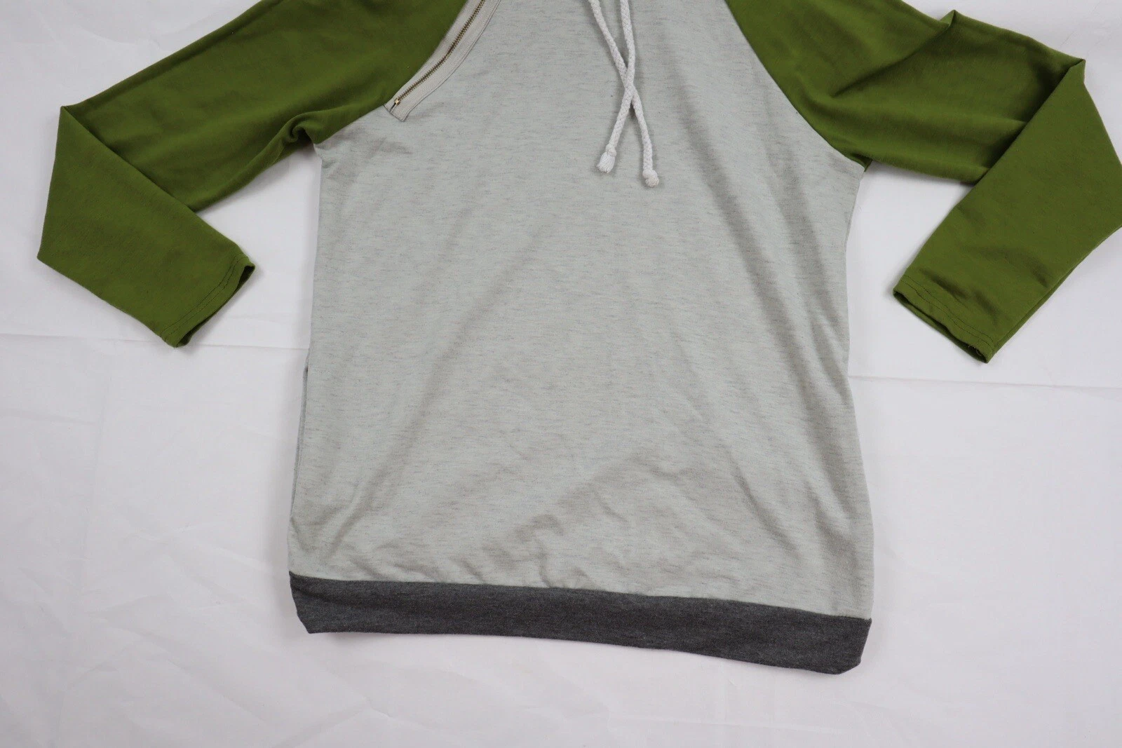 VETEMENTS Felpa con cappuccio donna Regenbogen piccola (S) verde e grigio manica lunga