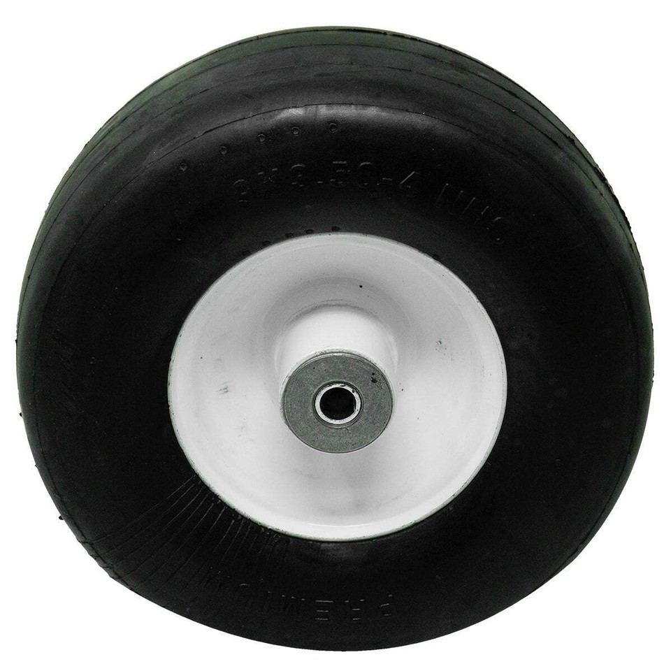 2 Flat Free Solid Tire Front Caster Wheel 9x3.50-4 Fits Ferris Mower ...