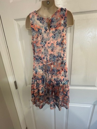 Justice Girls Size 7 Multicolor Floral Lace Sleeveless Dress - Picture 8 of 11