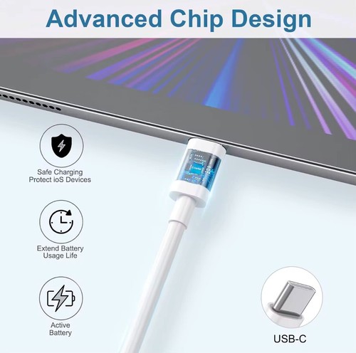 3x USB-C to USB-C 1M 60W Cables White | Fast Charge for Samsung iPad Pixel Dell - Picture 21 of 27