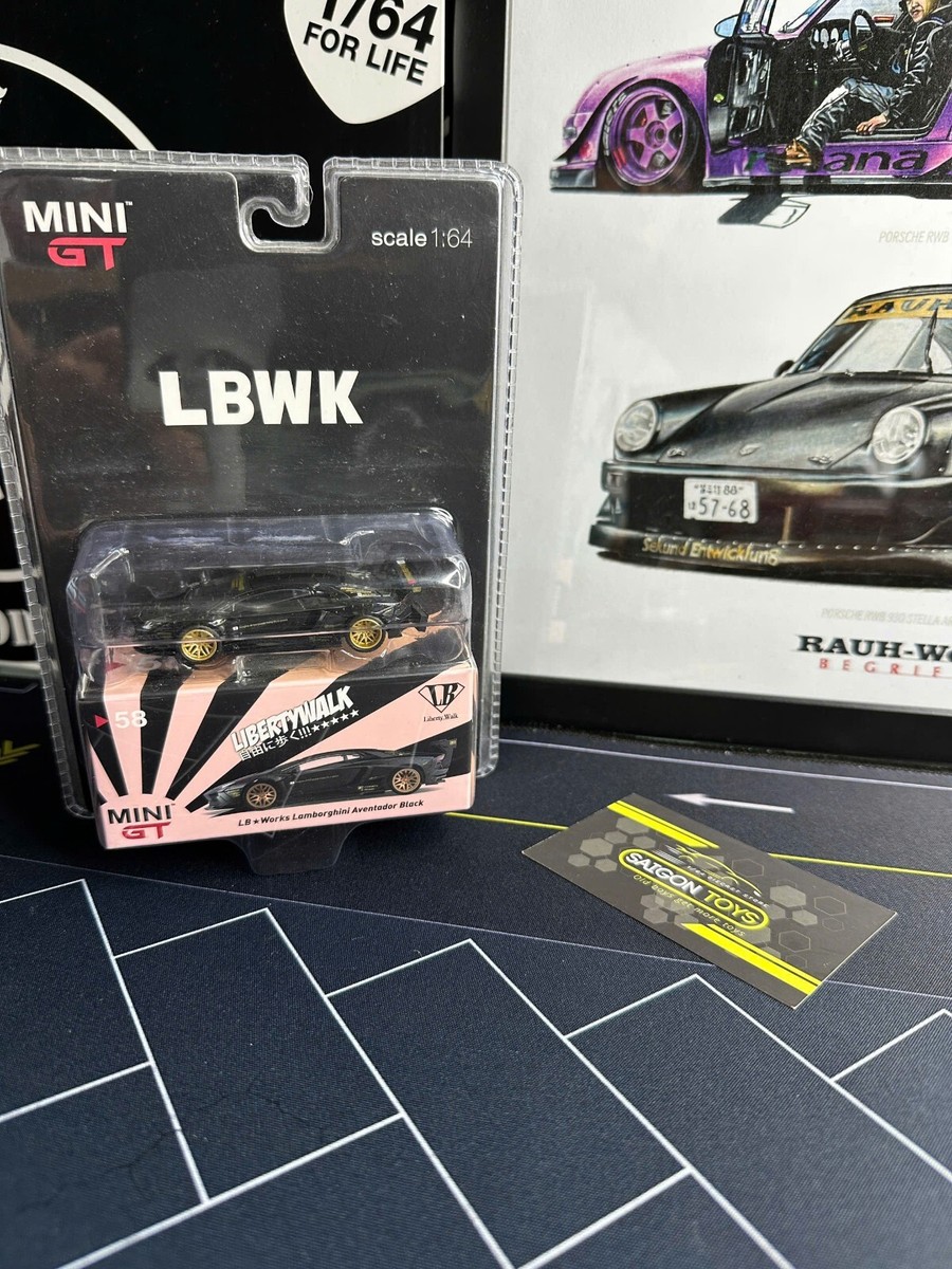 MINIGT LB★Works Lamborghini Aventador▶︎58 MINI GT LB WORKS Lamborghini Aventador Black #58 Toys”R”Us