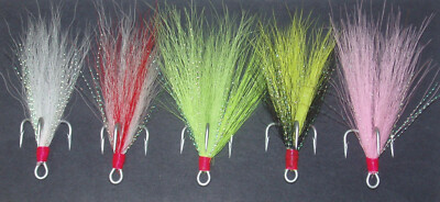 5  DRESSED 2/0 VMC  4x STRONG  TREBLES   LURE REPLACEMENTS FREE SHIPPING!