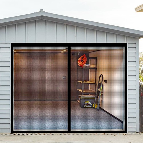 Garage Door Screen Magnetic Single Heavy Duty Mosquito Insects Mesh Net