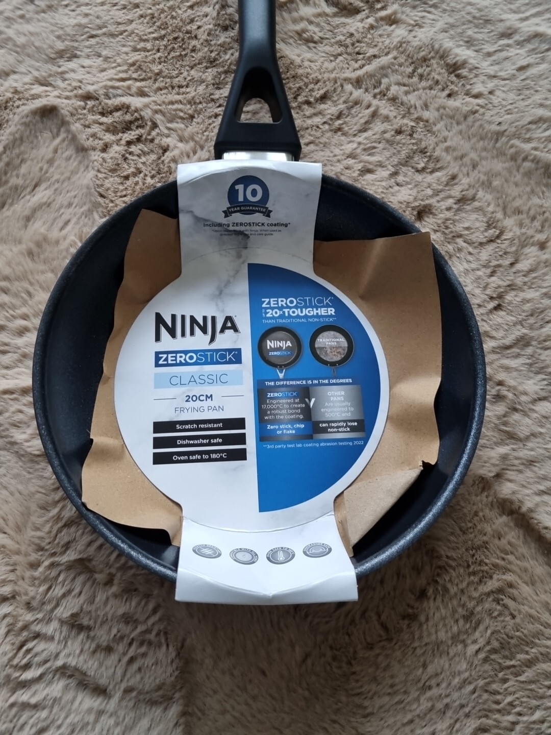 Ninja ZEROSTICK Classic Cookware 20cm Frying Pan, NonStick, Long