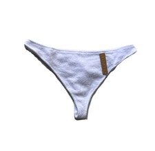 Tanga de rizo suave de mezcla de algodón blanco SKIMS talla L PN-THG-0403