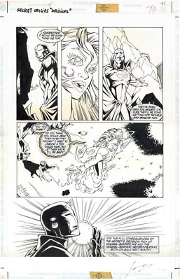 DC COMICS SECRET ORIGINS 80-PAGE GIANT #1 ORIGINAL ART PAGE COMIC ...