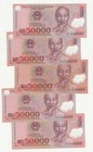 Vietnam 2006 Regular Issue 5 UNC Bank Notes, P#121.