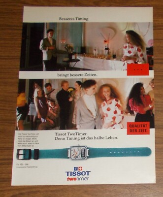 Rare Advertising TISSOT TwoTimer - Because Timing Is Half Life #1 1988