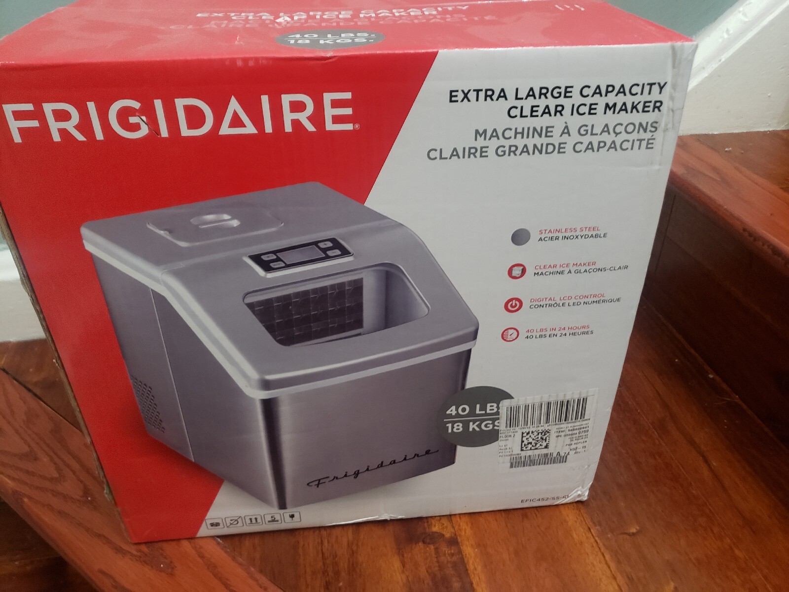 Frigidaire EFIC452 40 lb. Freestanding Ice Maker in Stainless Steel