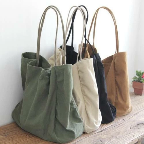 Fashion Womens Loose Casual Slouchy Canvas Big Bags Shoulder Bags Big Tote - Picture 1 of 20