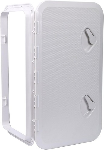 Amarine Made Marine Deck Access Hatch 24" X 14" White Rectangle Boat Hatch & Lid