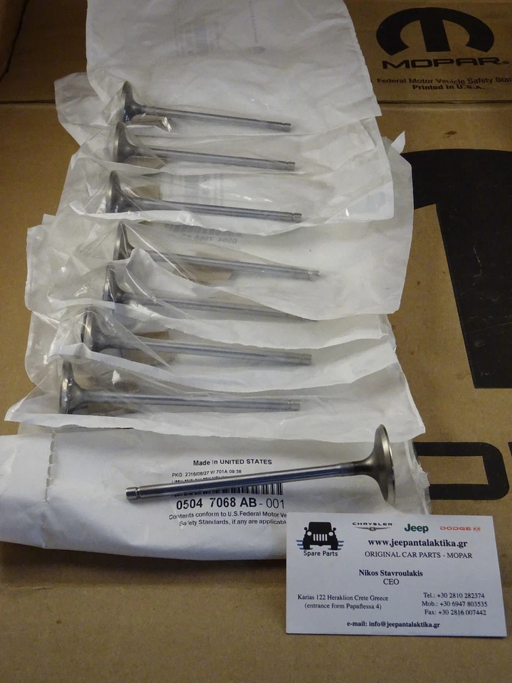 8X Einlass Ventil Jeep Compass / Patriot Mk 07-17 1.8L&2.0L&2.4L 5047068AB Neu - Bild 4 von 4