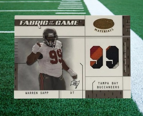 2003 Leaf Certified Materials Fabric Of The Game Warren Sapp 62/99 Jersey Card