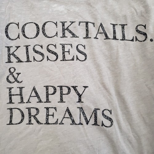 Camiseta sin mangas Chaser Cocktail Kisses Happy Dreams gris Burnout muscular talla grande - Imagen 6 de 9