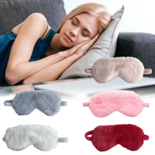 Plush Fluffy Eye Sleep Mask Blindfold Soft Travel Elastic Padded Eye Mask Relax