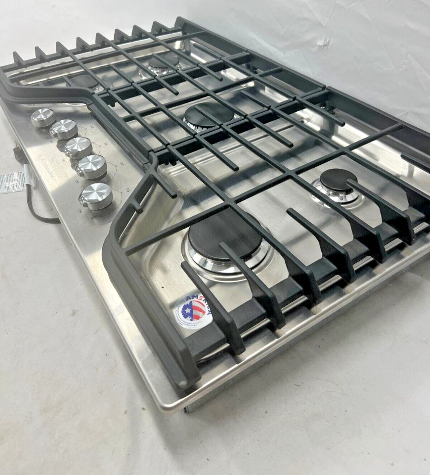 NUEVO KitchenAid KCGS356ESS 36" Estufa de Gas Incorporada con 5 Quemadores en SS Foto 3 de 4