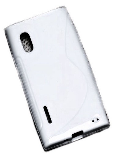 S-Rubber Silikon TPU Cover Case Weiß + Displayschutzfolie für LG E610 Optimus L5 - Picture 3 of 10