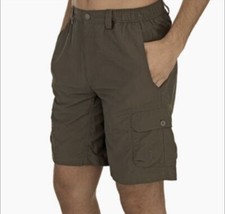 The North Face Size M Mens Cargo Shorts Olive Green Nylon Flat Front Mid Rise