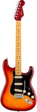 Fender American Ultra Luxe Stratocaster Maple Plasma Red Burst Electric Guitar