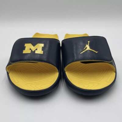 Nike Jordan Mens Michigan Wolverines Hydro 7 Slides Sz 16 Blue Yellow CT7039-407 Nike Air Jordan Hydro 7 Michigan Wolverines Slippers Slides  main image 3