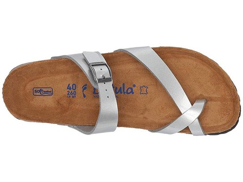 Sandalia Betula By Birkenstock Mia para mujer 6-6,5 plateada Birko-Flor sin cordones KHD940 - Imagen 3 de 10