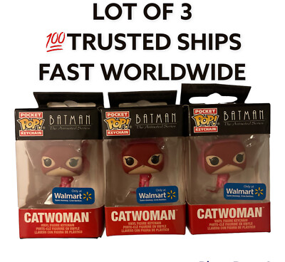 Funko Batman Animated Series - Catwoman Pocket Pop! Keychain Exclusive Lot Of 3