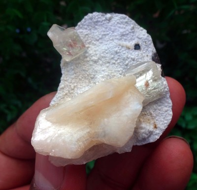 Apophyllite W/ Stilbite On Chalcedony Matrix Minerals