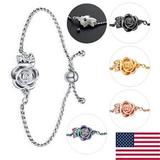 Rose Cremation Urn Jewelry for Ashes Memorial Keepsake Urn Bracelet for Women US