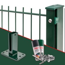 Doppelstabmattenzaun Pfosten + Abdeckleiste +Dübelplatte Doppel-Stab Matten Zaun