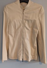 Karen Millen Cream Leather Jacket Size 8