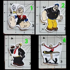 Popeye Iron on Patches - Brutus, Whimpy and Olive Oyl