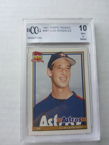 Luis Gonzalez 1991 Topps Traded Rookie Baseball Card #48T BCCG 10 MINT Astros