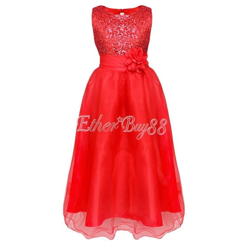 Flowers Girls Dress Birthday Wedding Bridesmaid Formal Pageant Petals Prom Gown - Picture 19 of 45