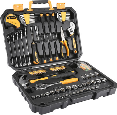 PRO 128 Piece Tool Set-General Household Hand Tool Kit, Auto Repair Tool Set, wi