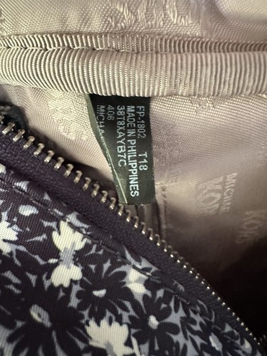 MICHAEL KORS Women's MK Abbey Navy Blue White Floral Backpack Nylon Leather - Picture 6 of 8