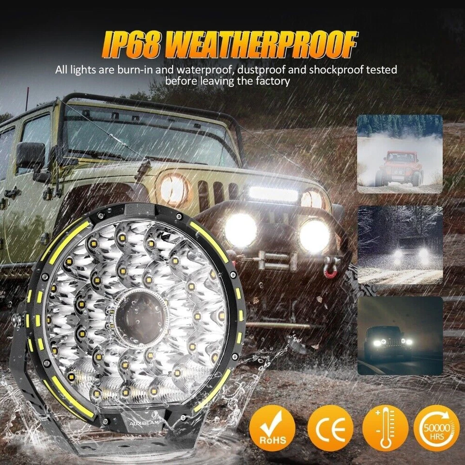 Auxbeam 9" 360-PRO LED Barra de Luz de Trabajo Parachoques Lámpara Antiniebla para Toyota Land Cruiser Foto 4 de 4