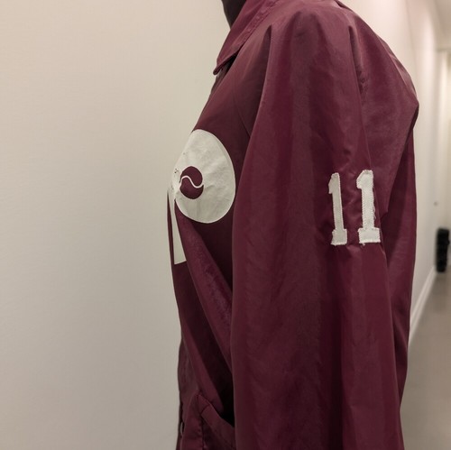 Rare Vintage Authentic Phillies Burgundy Windbreaker Jacket - Picture 6 of 9