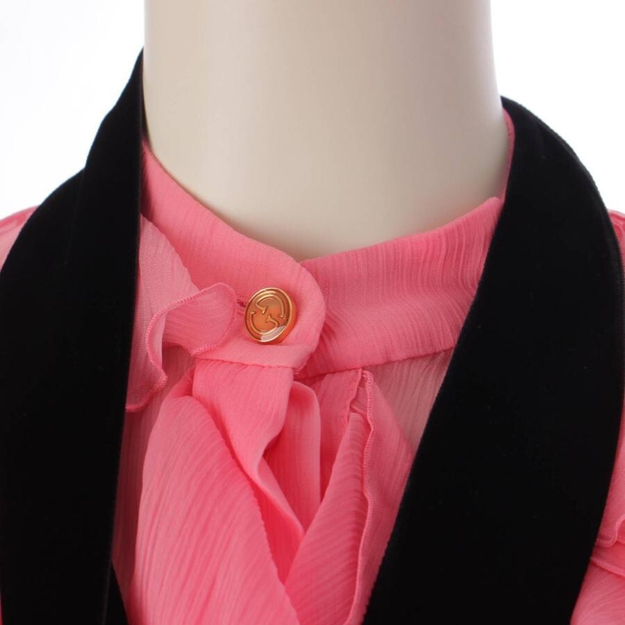 Gucci GG button velvet bowtie frill silk one-piece dress