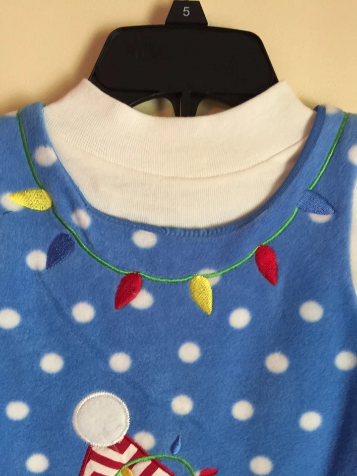 NUEVO Bonnie Jean Azul Vacaciones Invierno Polar Jersey Vestido Conjunto Pingüino Talla 5 Foto 4 de 4